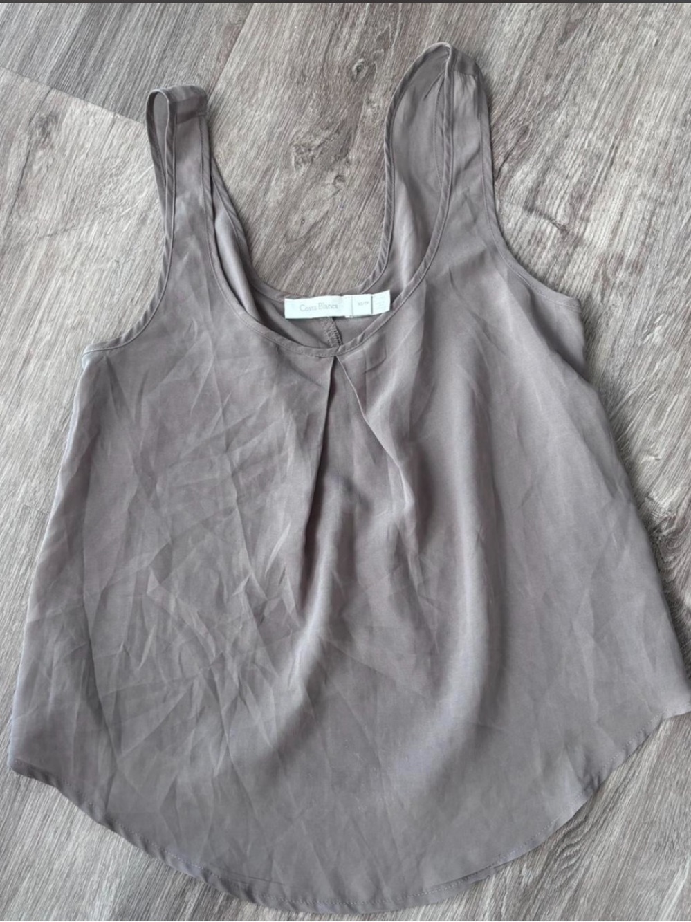 Taupe Sleeveless Scoop Neck Tank Top - Brand: Costa Blanca